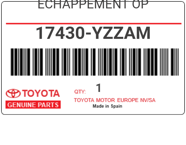 TOYOTA - 17430-YZZAM ECHAPPEMENT OP