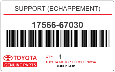TOYOTA - 17566-67030 SUPPORT (echappement)