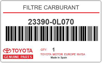 TOYOTA - 23390-0L070 FILTRE CARBURANT