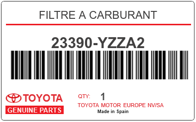 TOYOTA - 23390-YZZA2 FILTRE A CARBURANT