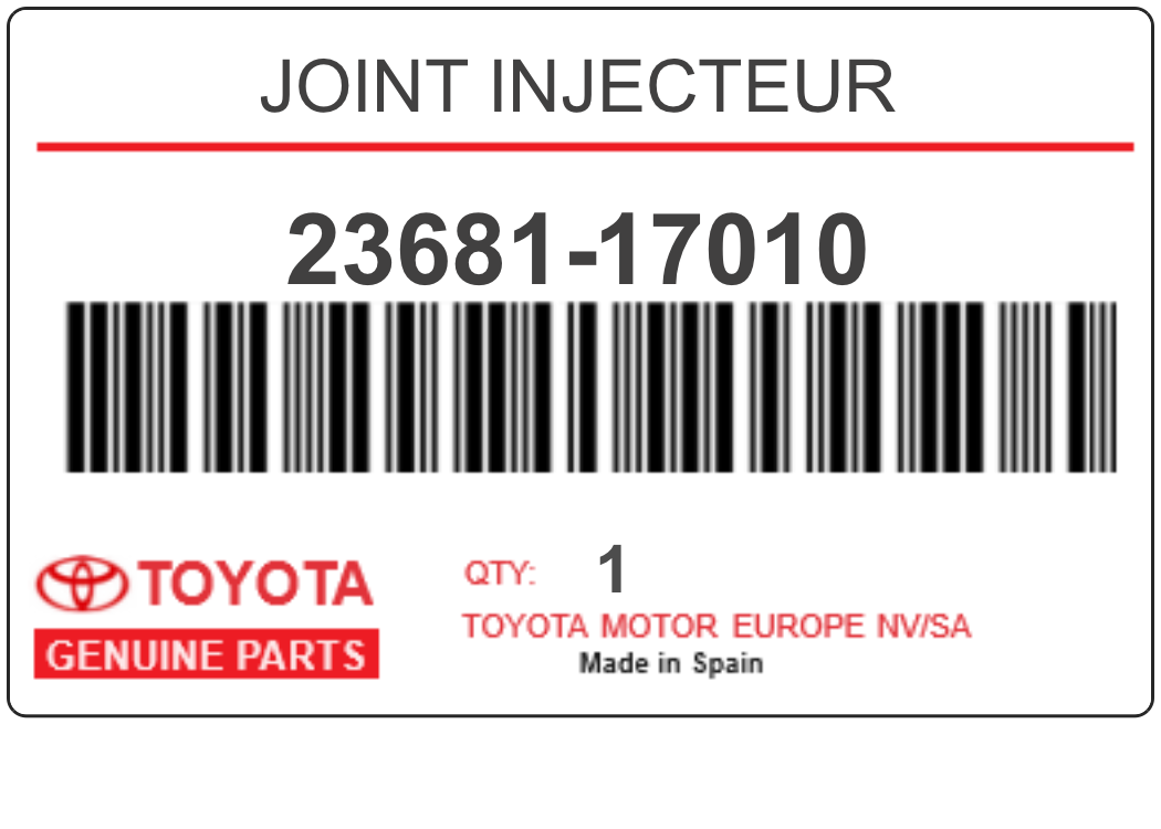TOYOTA - 23681-17010 JOINT INJECTEUR