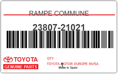 TOYOTA - 23807-21021 RAMPE COMMUNE