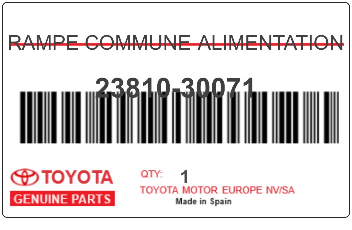 TOYOTA - 23810-30071 RAMPE COMMUNE ALIMENTATION