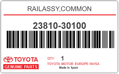 TOYOTA - 23810-30100 RAILASSY,COMMON
