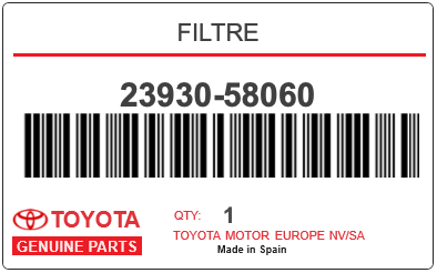 TOYOTA - 23930-58060 FILTRE