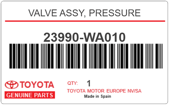 TOYOTA - 23990-WA010 VALVE ASSY, PRESSURE