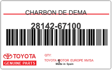 TOYOTA - 28142-67100 CHARBON DE DEMA