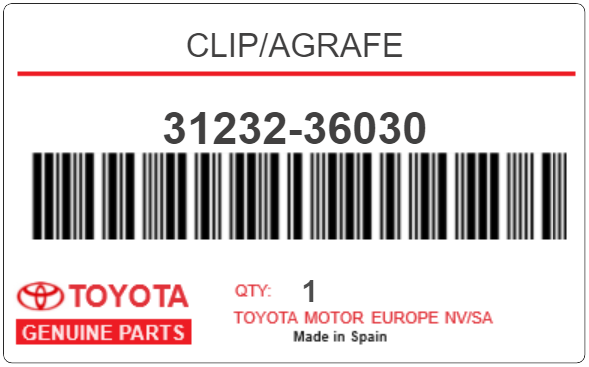 TOYOTA - 31232-36030 CLIP/AGRAFE