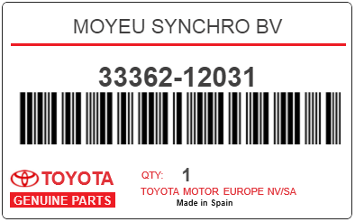 TOYOTA - 33362-12031 MOYEU SYNCHRO BV