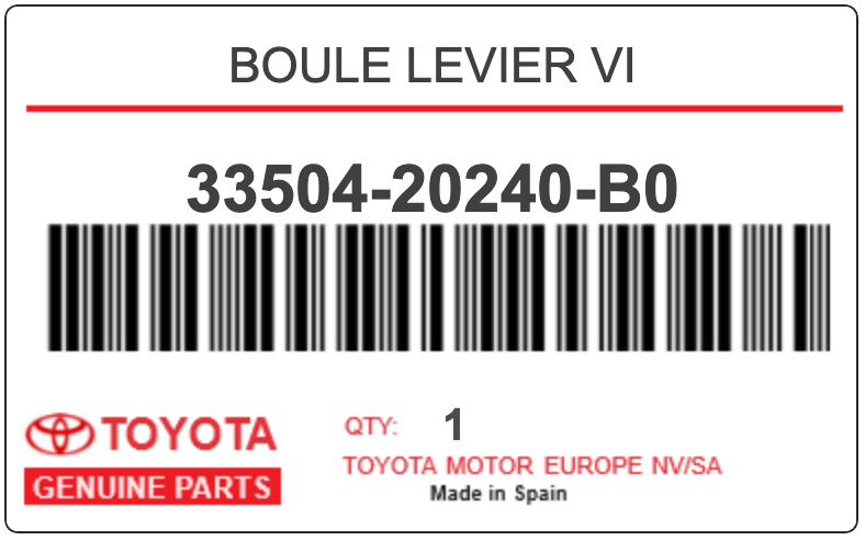 TOYOTA - 33504-20240-B0 BOULE LEVIER VI