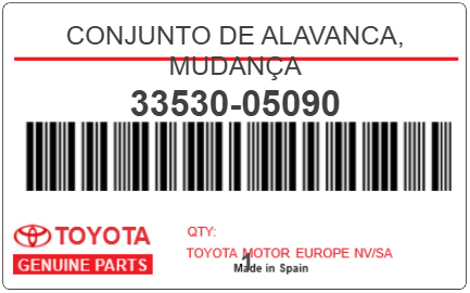 TOYOTA - 33530-05090 LEVIER DE VITES
