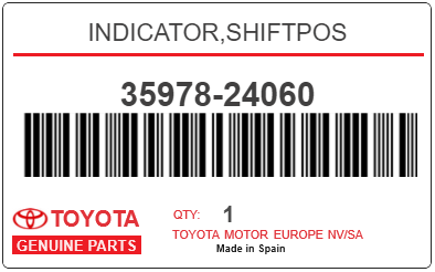 TOYOTA - 35978-24060 INDICATOR,SHIFTPOS