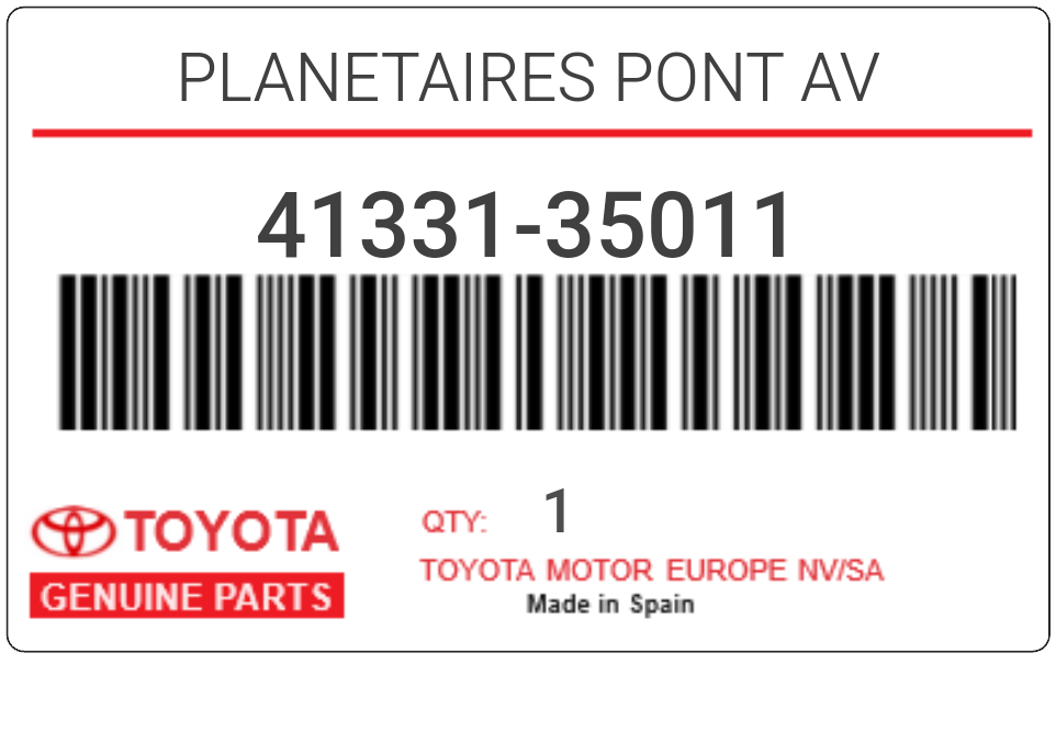 TOYOTA - 41331-35011 PLANETAIRES PONT AV