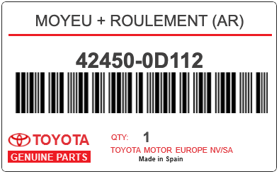 TOYOTA - 42450-0D112 MOYEU + ROULEMENT (ar)
