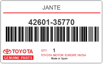 TOYOTA - 42601-35770 JANTE