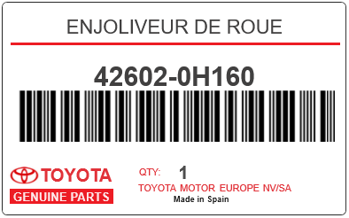 TOYOTA - 42602-0H160 ENJOLIVEUR DE ROUE