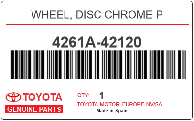 TOYOTA - 4261A-42120 WHEEL, DISC CHROME P