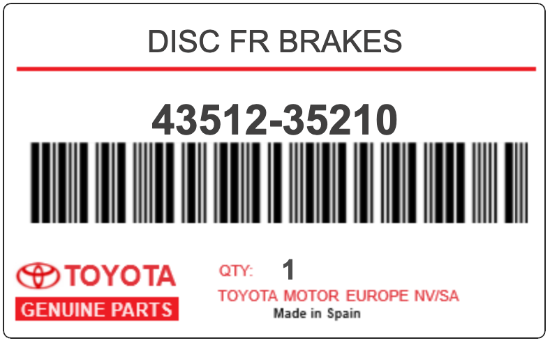 TOYOTA - 43512-35210 DISQUE (av)