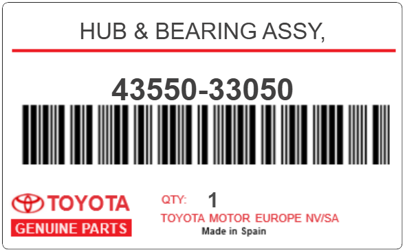 TOYOTA - 43550-33050 HUB & BEARING ASSY,