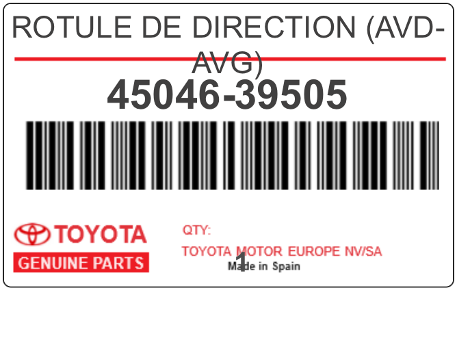 TOYOTA - 45046-39505 ROTULE DE DIRECTION (avd-avg)