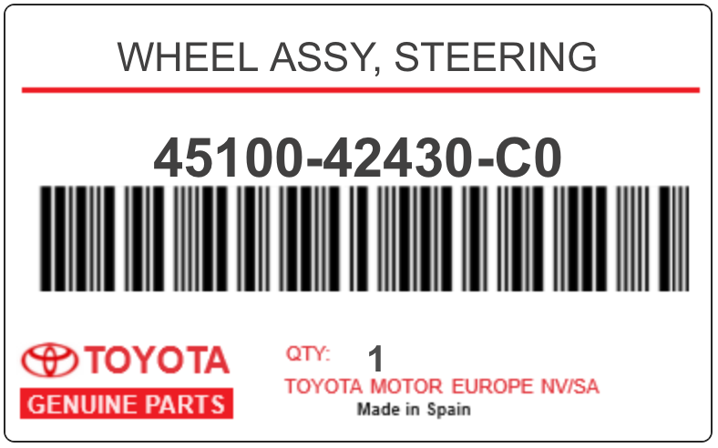 TOYOTA - 45100-42430-C0 WHEEL ASSY, STEERING