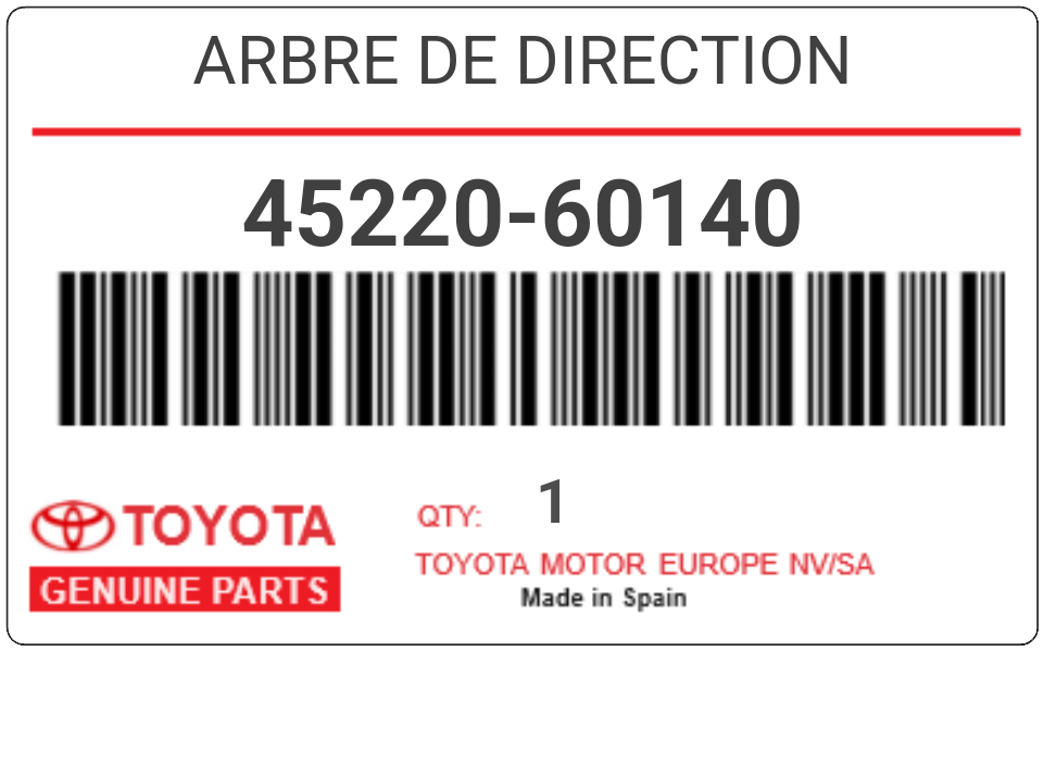 TOYOTA - 45220-60140 ARBRE DE DIRECTION