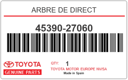 TOYOTA - 45390-27060 ARBRE DE DIRECT