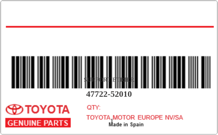 TOYOTA - 47722-52010 SUPPORT ETRIER