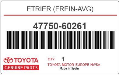 TOYOTA - 47750-60261 ETRIER (frein-avg)