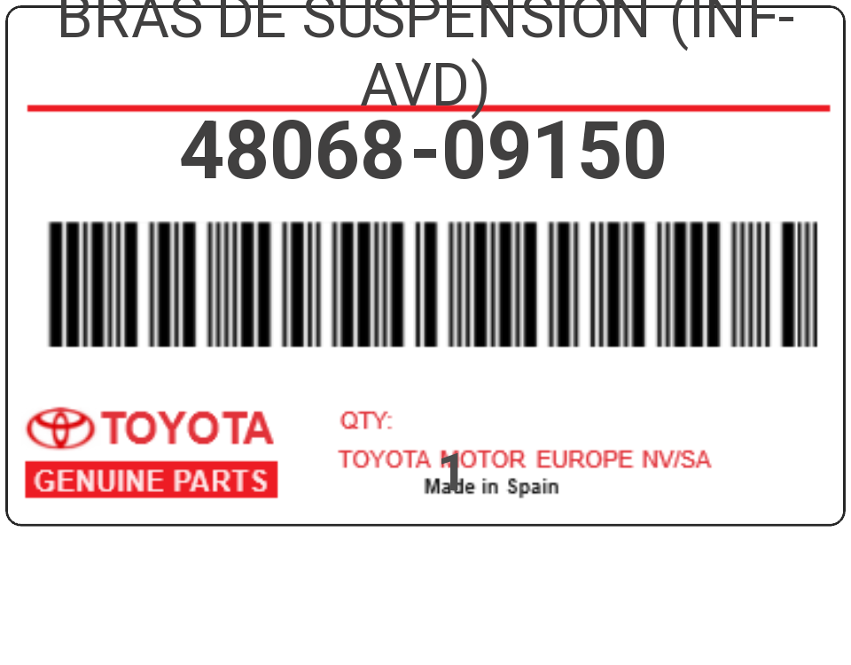 TOYOTA - 48068-09150 BRAS DE SUSPENSION (inf-avd)