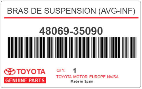 TOYOTA - 48069-35090 BRAS DE SUSPENSION (avg-inf)