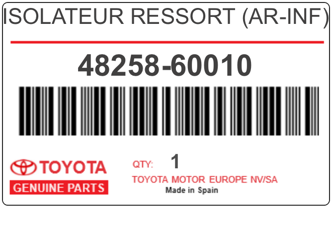 TOYOTA - 48258-60010 ISOLATEUR RESSORT (ar-inf)