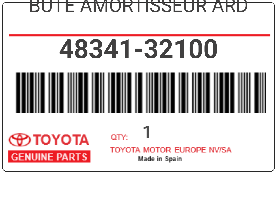 TOYOTA - 48341-32100 BUTE AMORTISSEUR ARD