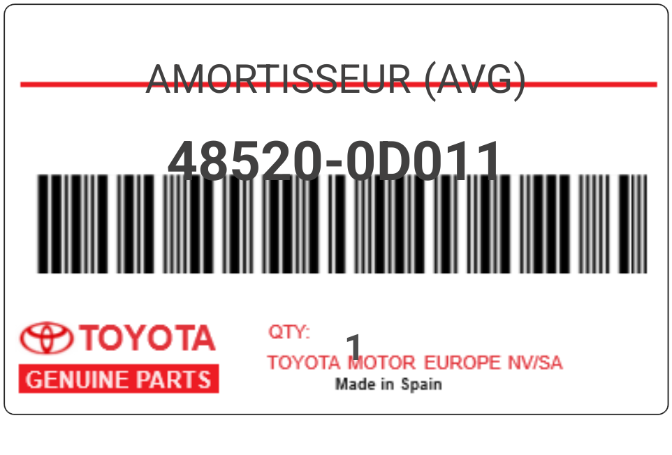 TOYOTA - 48520-0D011 AMORTISSEUR (avg)
