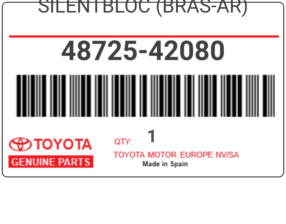 TOYOTA - 48725-42080 SILENTBLOC (bras-ar)