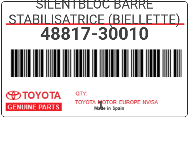 TOYOTA - 48817-30010 SILENTBLOC BARRE STABILISATRICE (biellette)