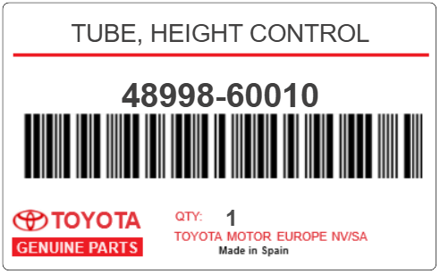 TOYOTA - 48998-60010 TUBE, HEIGHT CONTROL