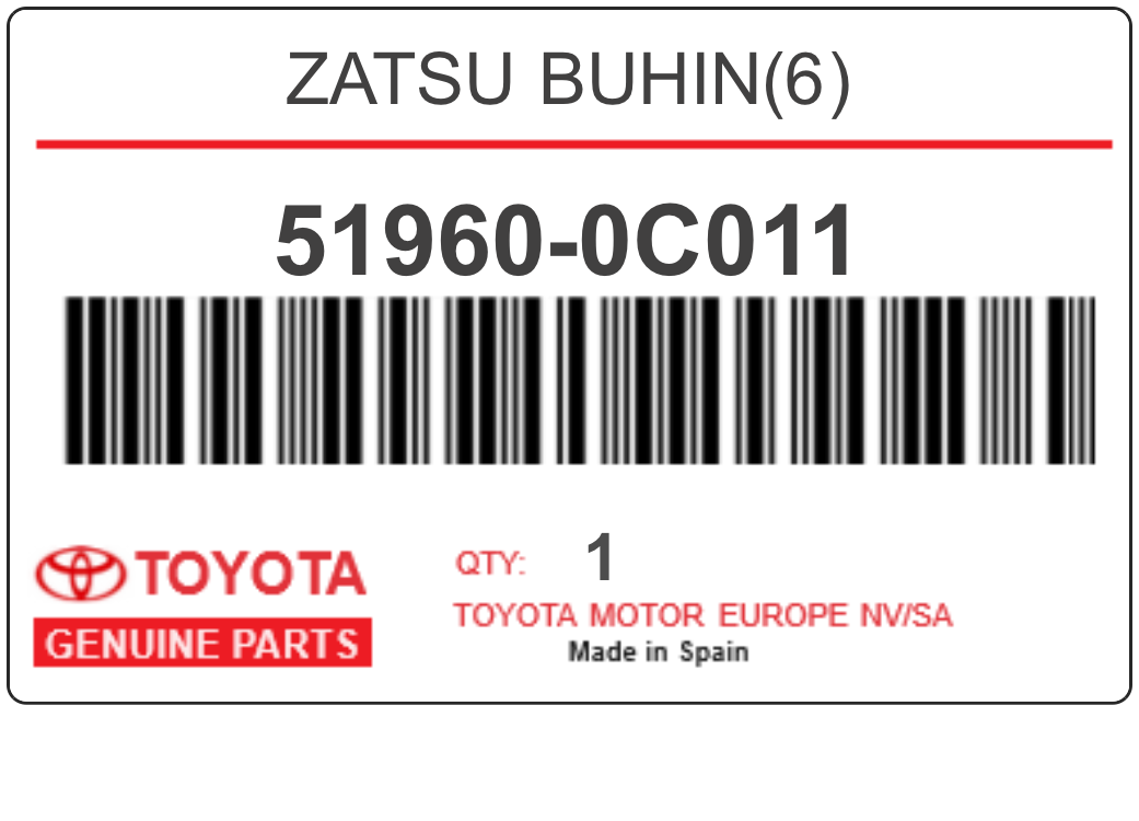 TOYOTA - 51960-0C011 ZATSU BUHIN(6)