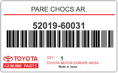 TOYOTA - 52019-60031 PARE CHOCS AR.