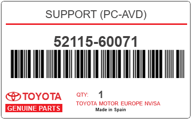 TOYOTA - 52115-60071 SUPPORT (pc-avd)