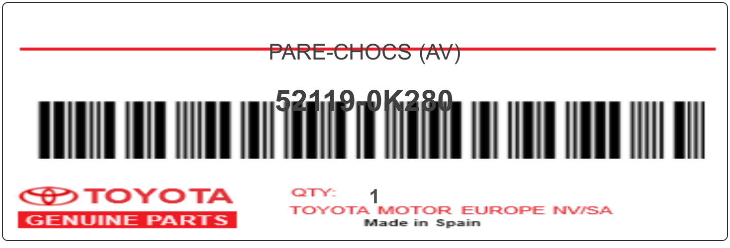 TOYOTA - 52119-0K280 PARE-CHOCS (av)