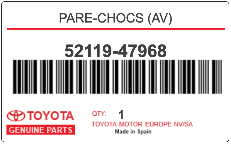 TOYOTA - 52119-47968 PARE-CHOCS (av)
