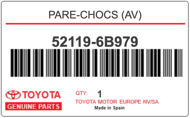 TOYOTA - 52119-6B979 PARE-CHOCS (av)