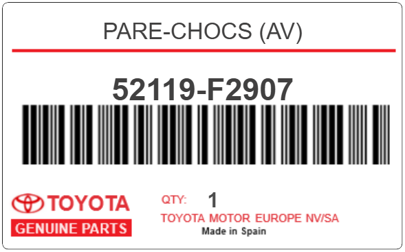 TOYOTA - 52119-F2907 PARE-CHOCS (av)
