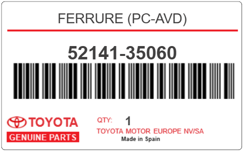 TOYOTA - 52141-35060 FERRURE (pc-avd)