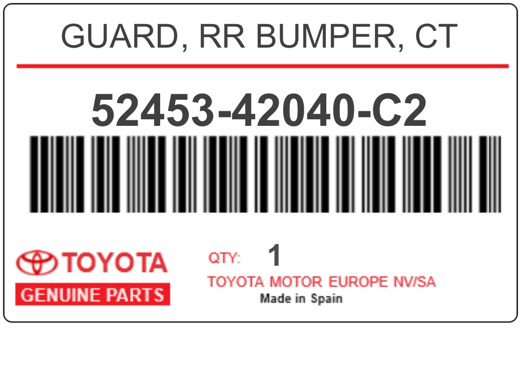 TOYOTA - 52453-42040-C2 GUARD, RR BUMPER, CT