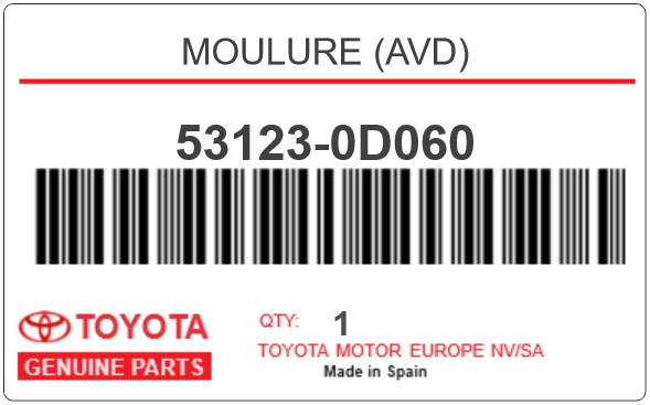 TOYOTA - 53123-0D060 MOULURE (avd)