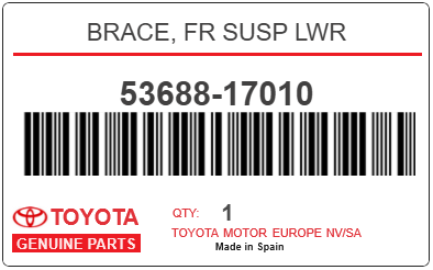 TOYOTA - 53688-17010 SUPPORT