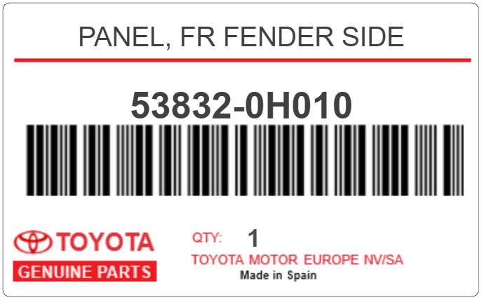 TOYOTA - 53832-0H010 EQUERRE (aile-avg)