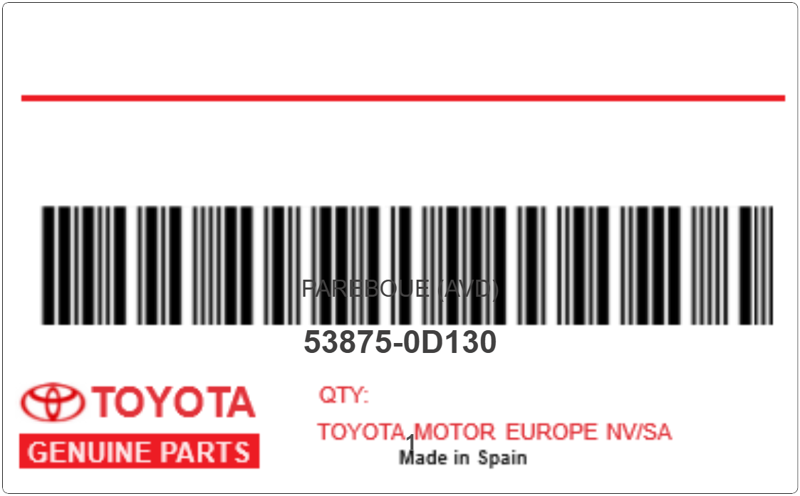 TOYOTA - 53875-0D130 PAREBOUE (avd)